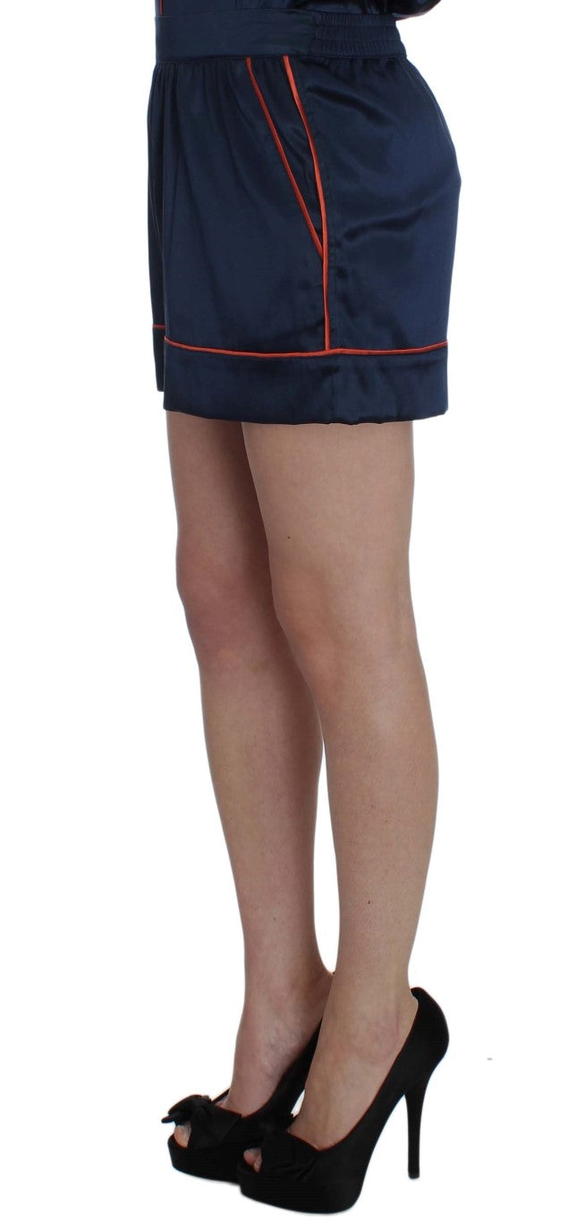 Blue Silk Stretch Sleepwear Shorts