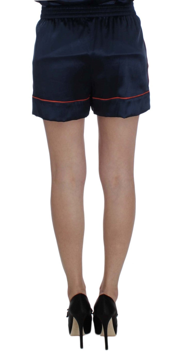 Blue Silk Stretch Sleepwear Shorts