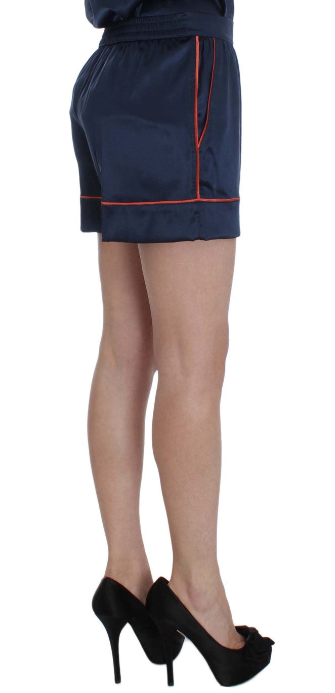 Blue Silk Stretch Sleepwear Shorts