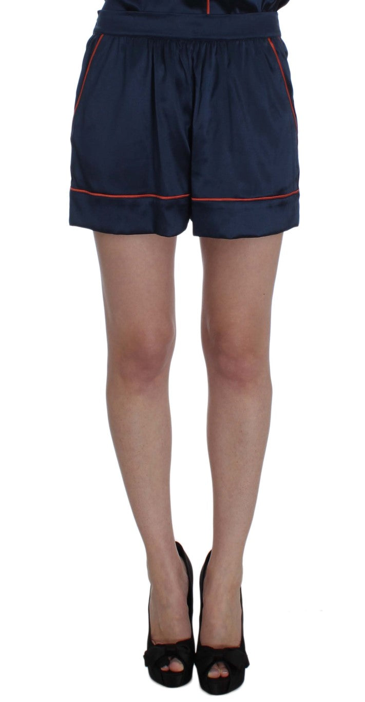 Blue Silk Stretch Sleepwear Shorts