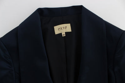 Blue Three Button Single Breasted Blazer Jacket