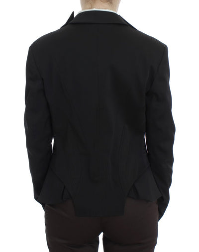 Black Stretch Single Breasted Blazer Jacket