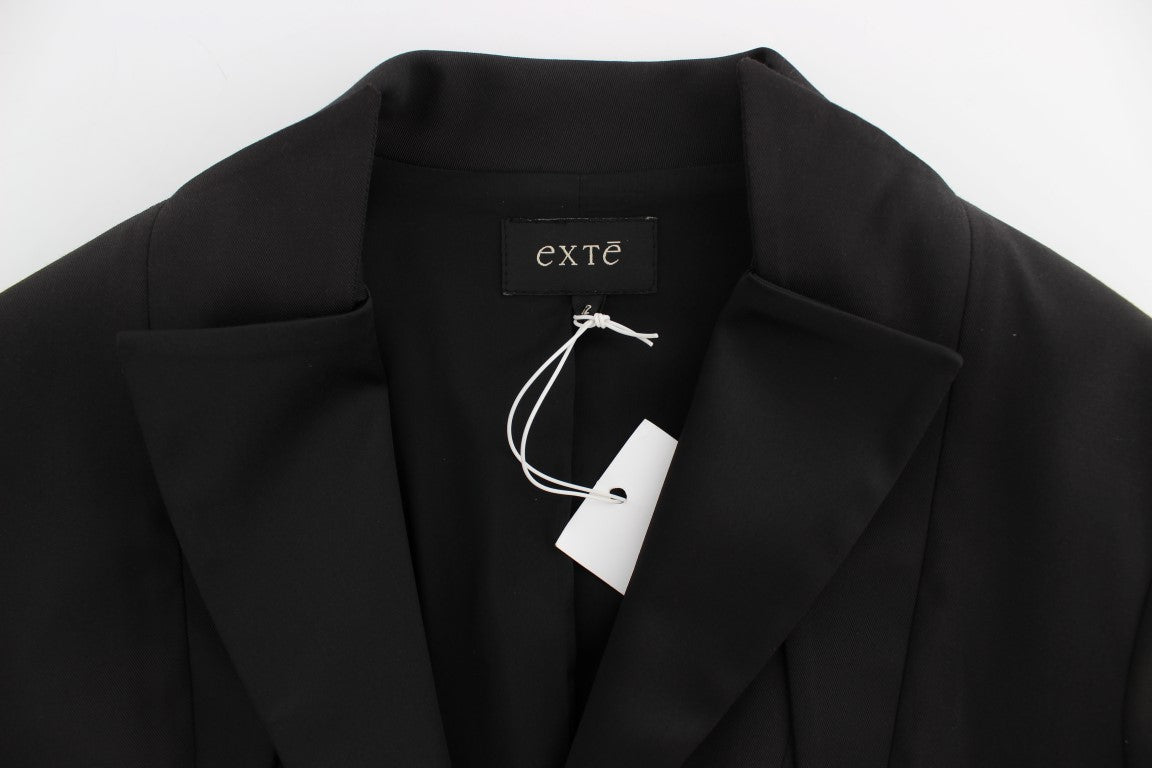 Black Stretch Single Breasted Blazer Jacket