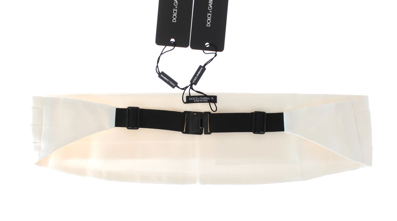 White Smoking Belt Silk Cummerbund