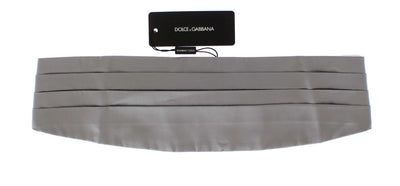 Silver Wide Belt Silk Cummerbund