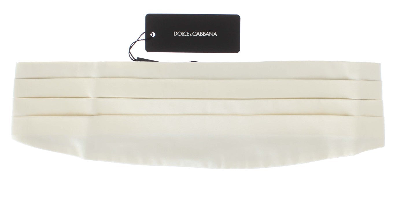 White Wide Belt Silk Cummerbund