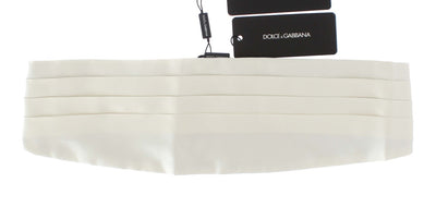 White Wide Belt Silk Cummerbund