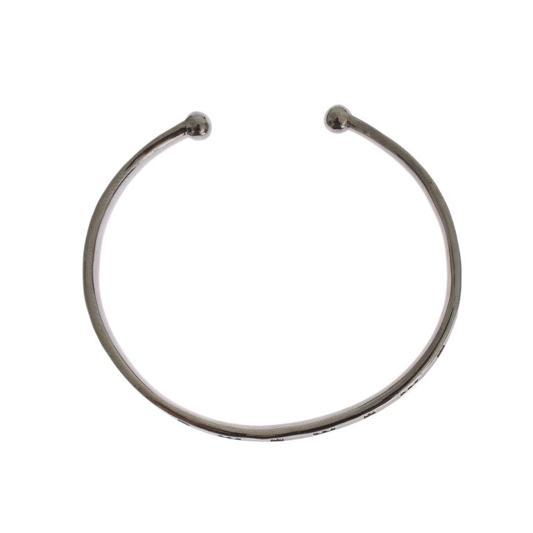 Gray Rhodium 925 Silver Bangle Bracelet