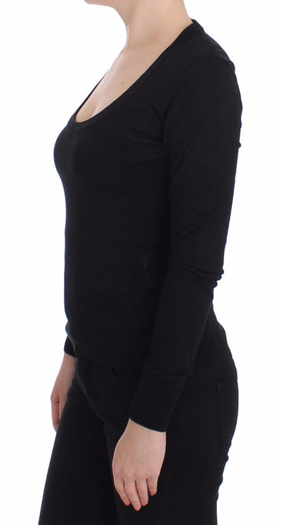 Black Cashmere Crewneck Sweater Pullover