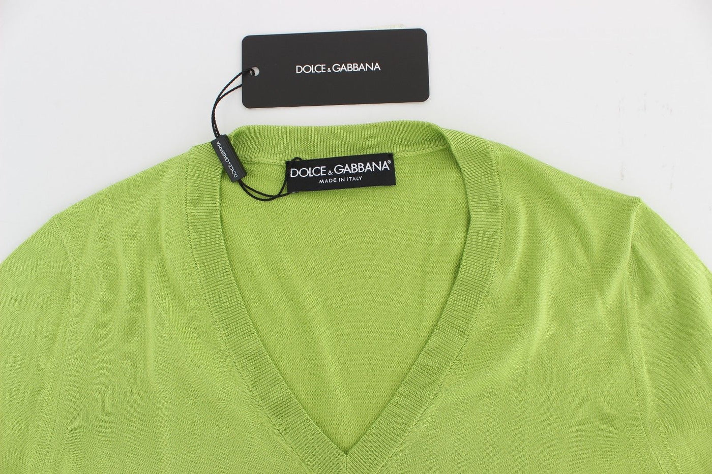 Green Wool V-neck Pullover Sweater Top