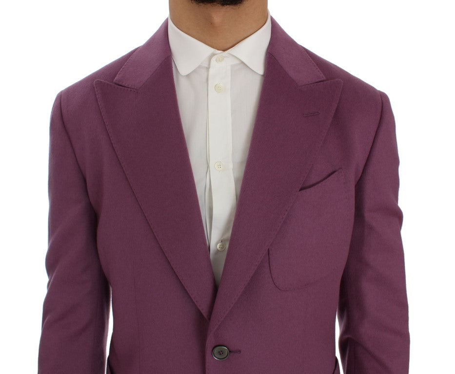 Purple Cashmere Slim Fit Blazer Jacket