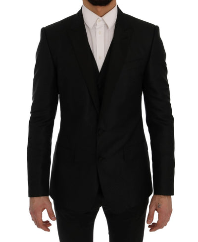 Black Blue MARTINI Silk Blazer Jacket