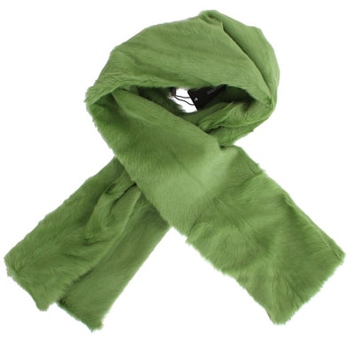 Green Goat Fur Long Scarf