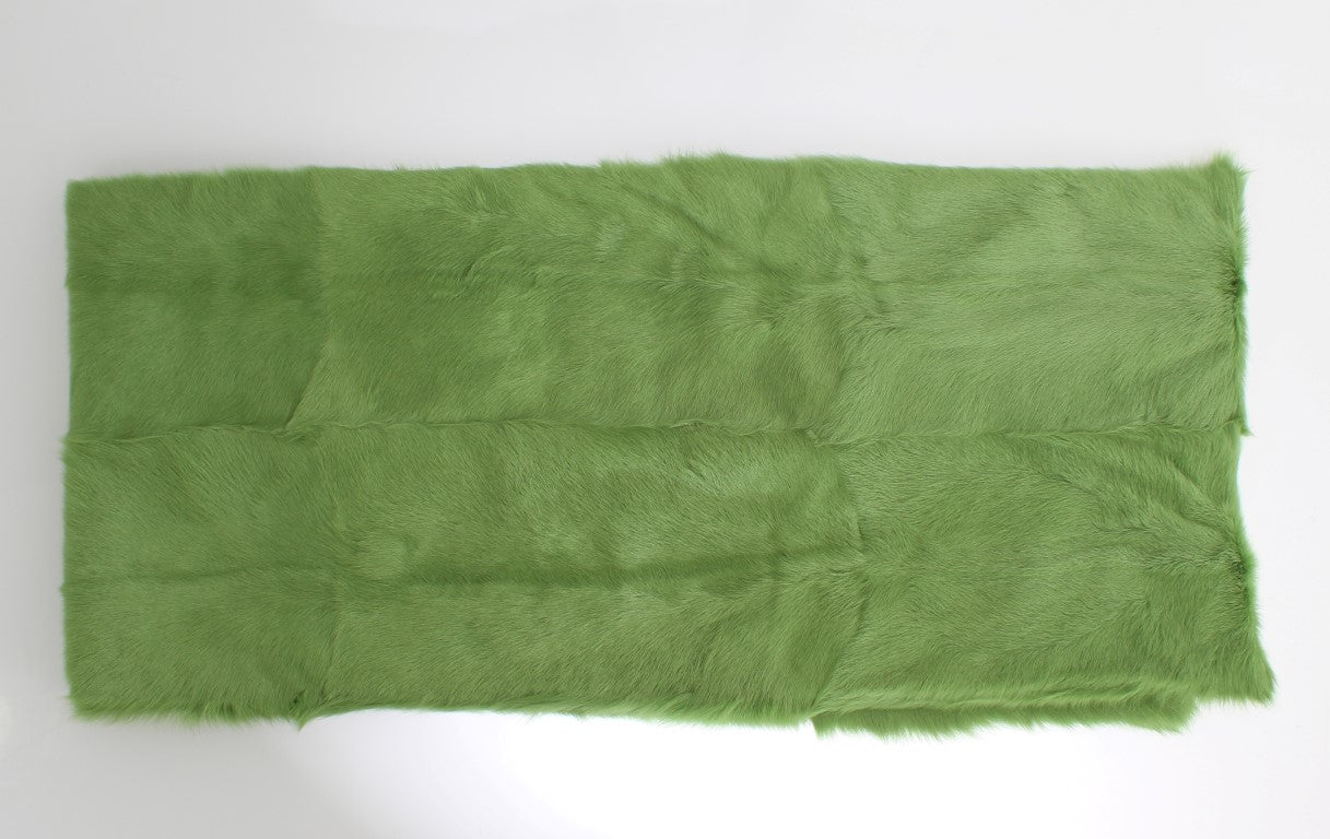 Green Goat Fur Long Scarf