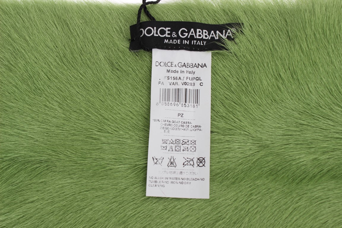 Green Goat Fur Long Scarf