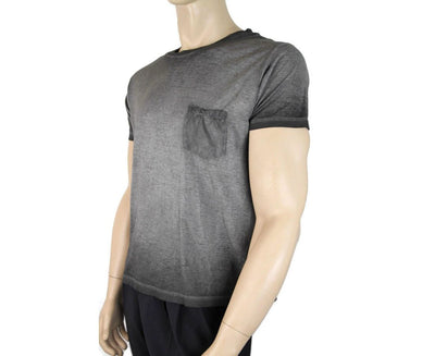 Saint Laurent Men's Grey Dyed Fine Knit Cotton T-Shirt