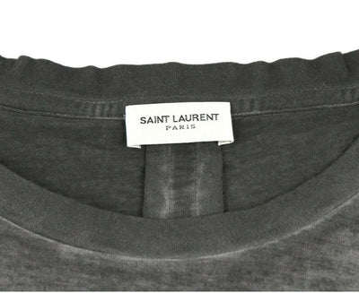 Saint Laurent Men's Grey Dyed Fine Knit Cotton T-Shirt