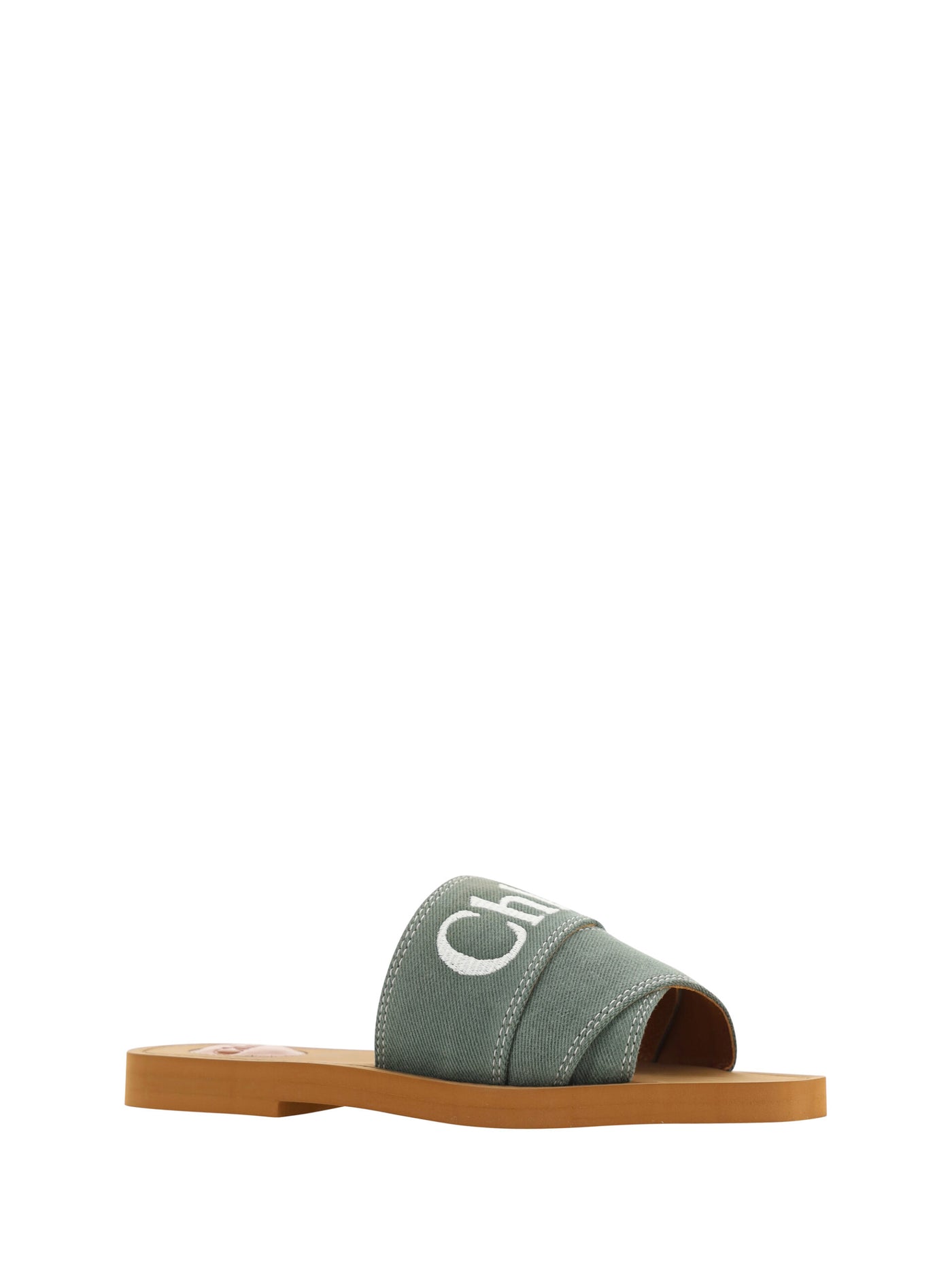 Forest Green Cotton Slides Woody Sandals