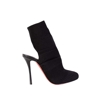 Noemi 100 Black Tricot Ankle Boot