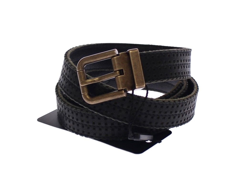 Blue Leather Logo Belt