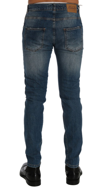 Blue Wash Torn Dunfermile Slim Fit Jeans