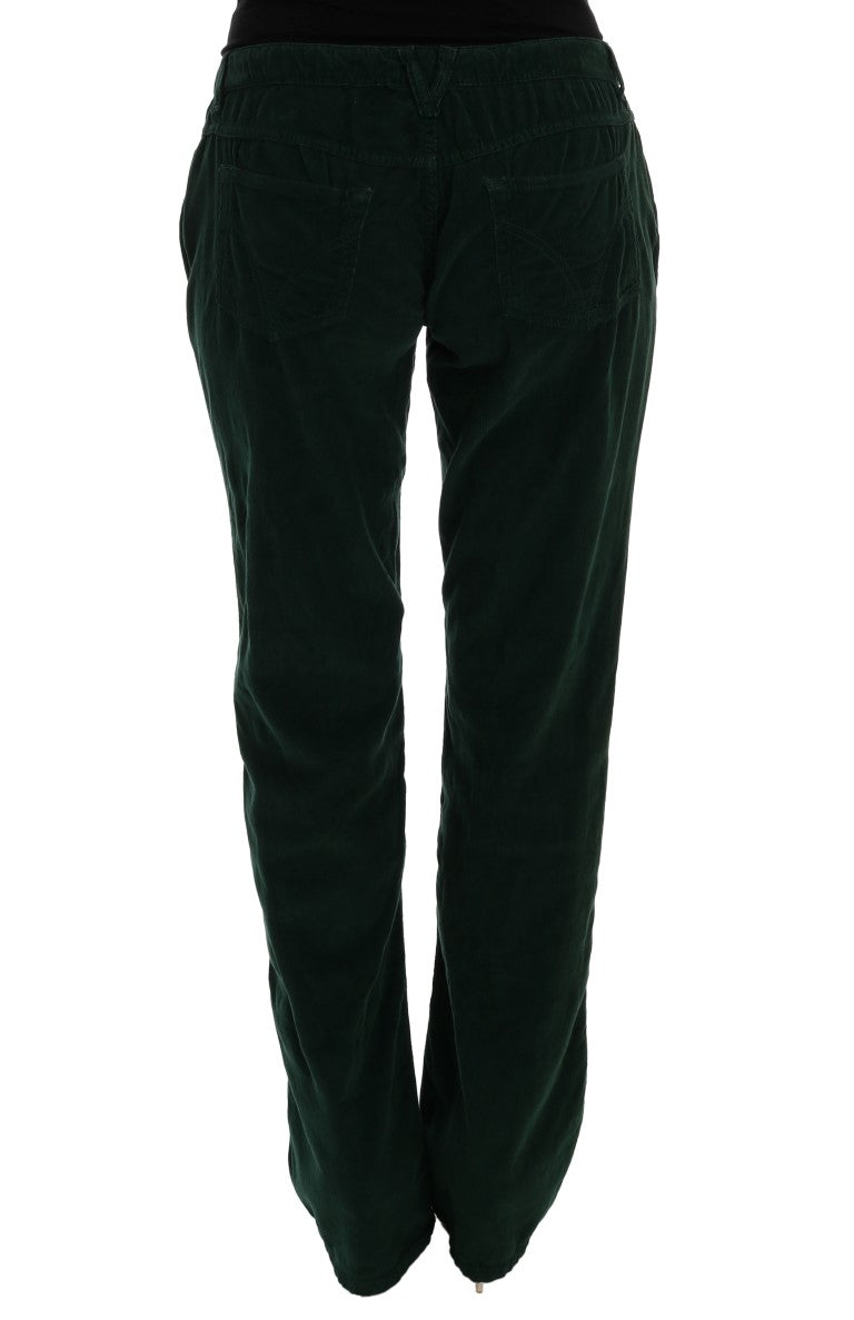 Green Cotton Corduroys Jeans