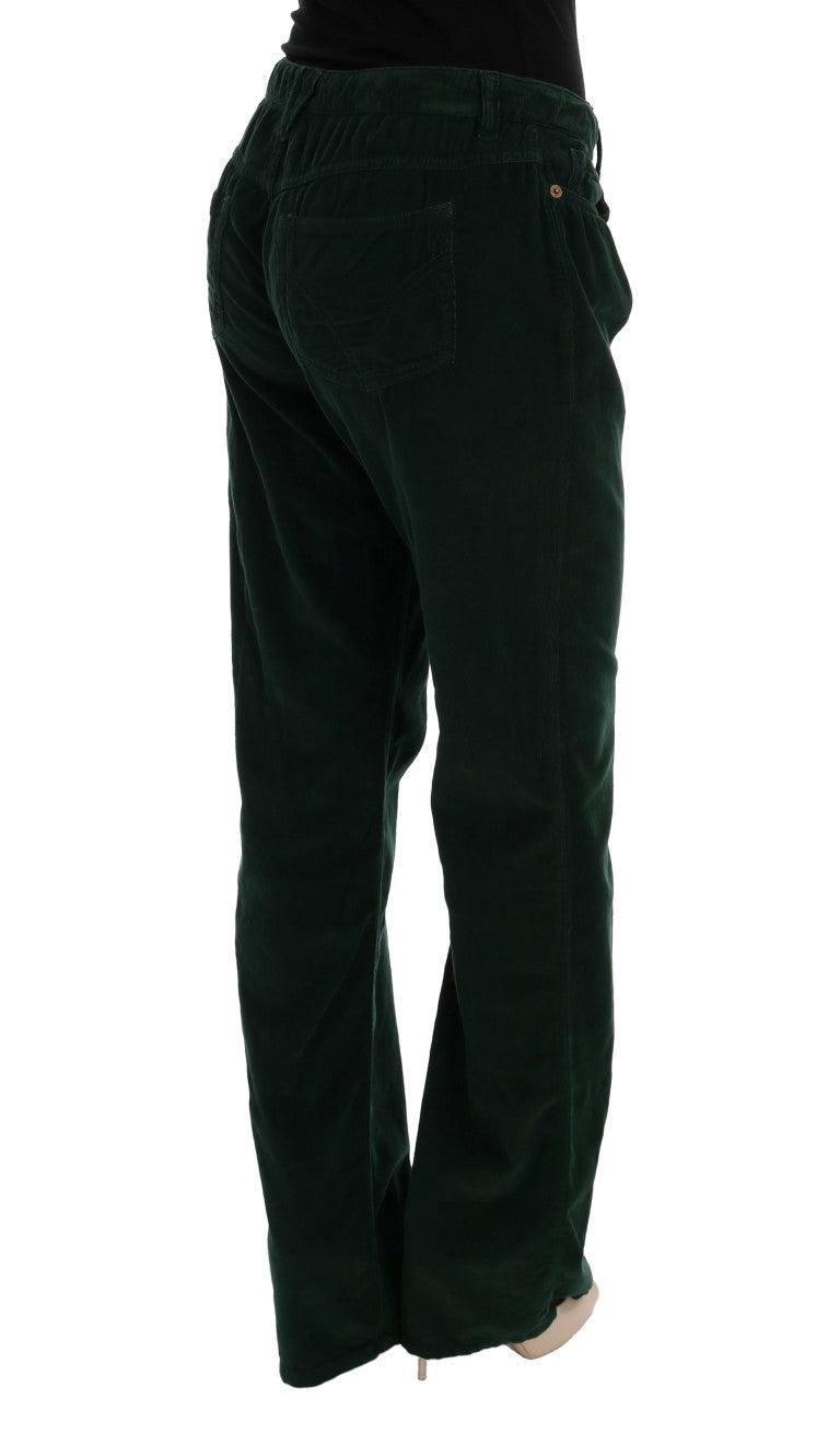 Green Cotton Corduroys Jeans