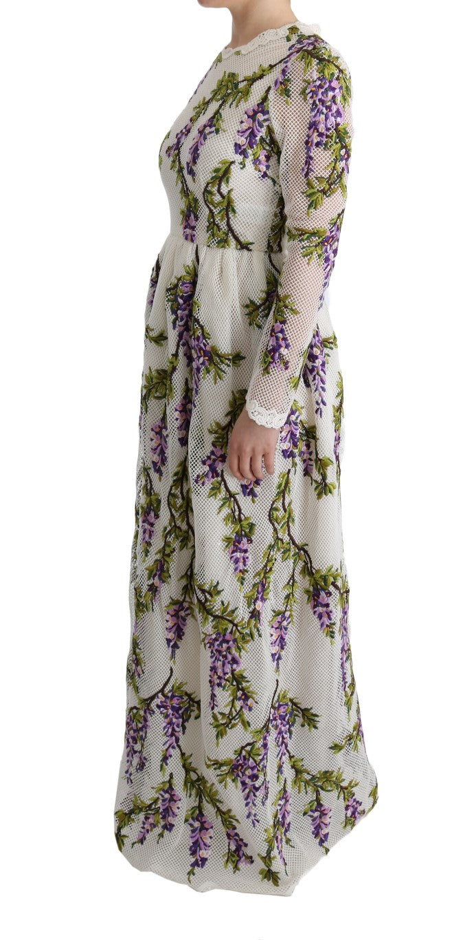 White Floral Embroidered Maxi Dress