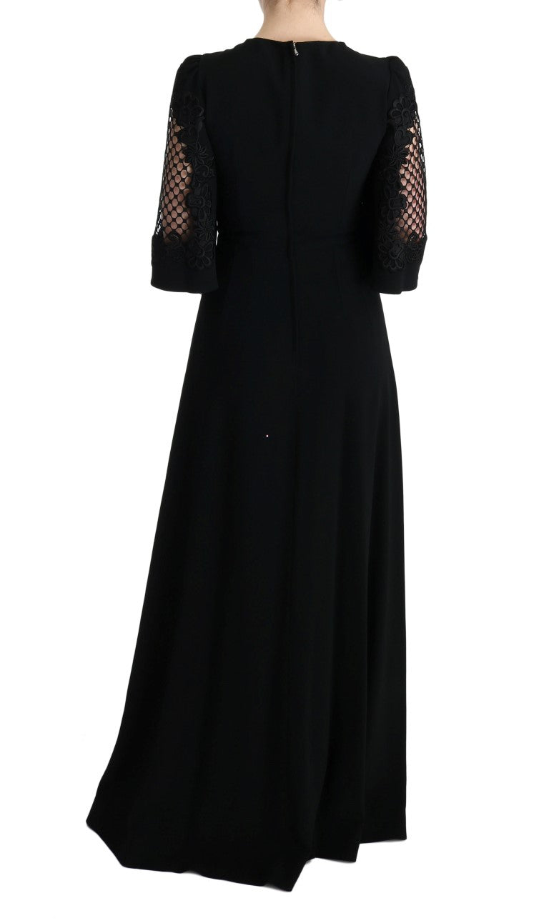 Black Stretch Shift Long Maxi Dress