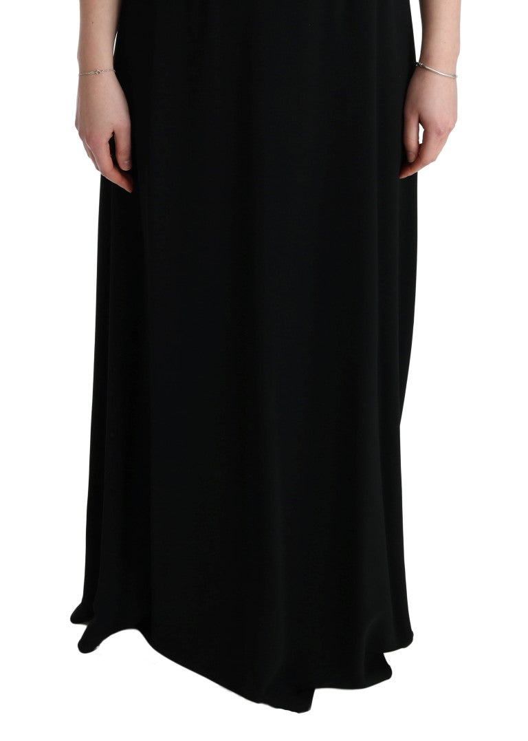 Black Stretch Shift Long Maxi Dress