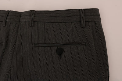 Gray Wool Striped Formal Pants