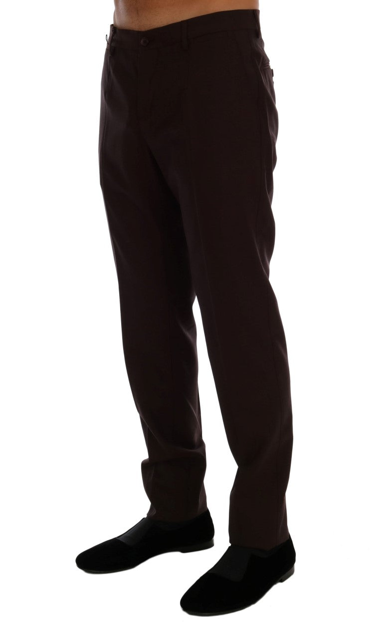 Purple Wool Stretch Formal Pants