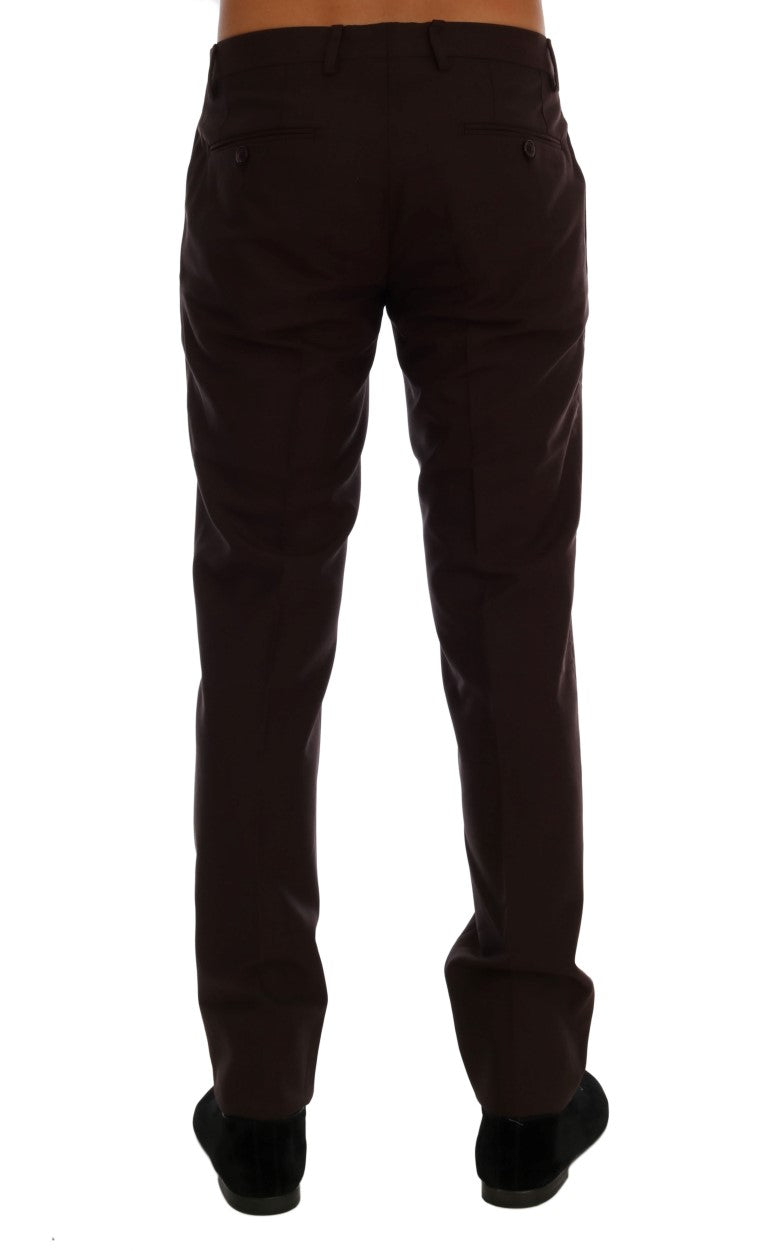 Purple Wool Stretch Formal Pants