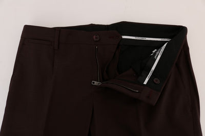 Purple Wool Stretch Formal Pants