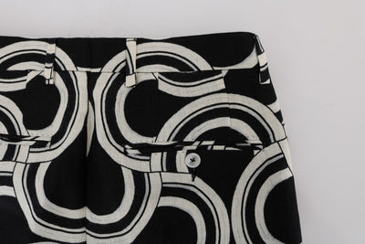 Black White Pattern 100% Linen Pants