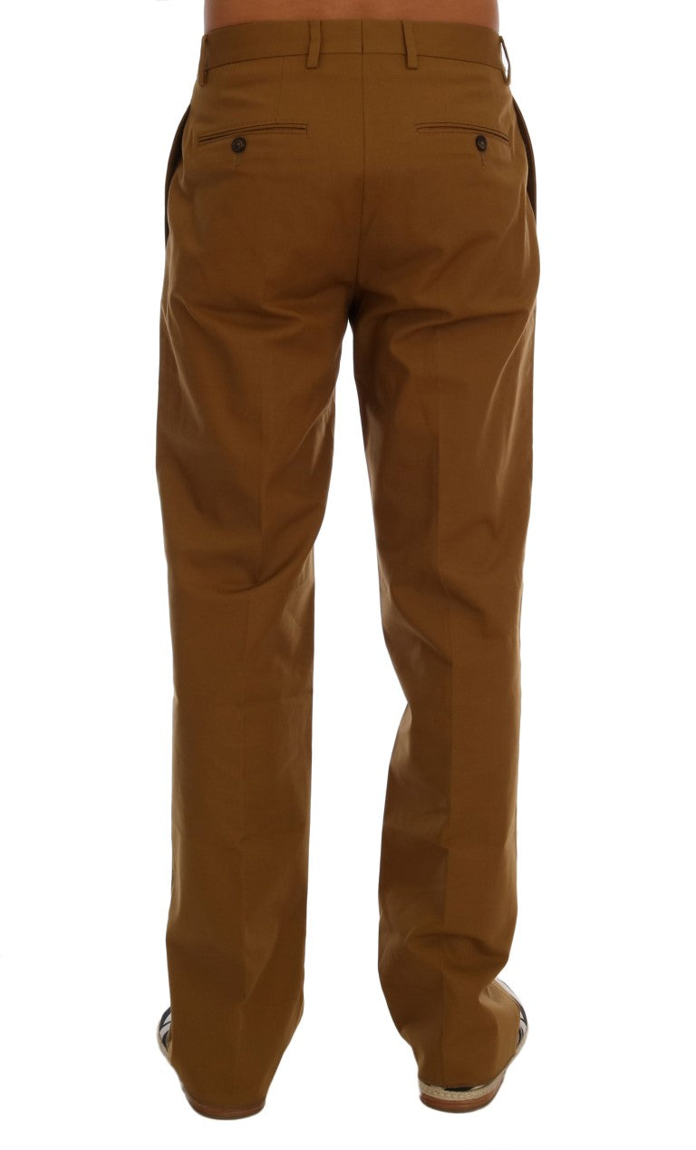 Brown Stretch Cotton Pants