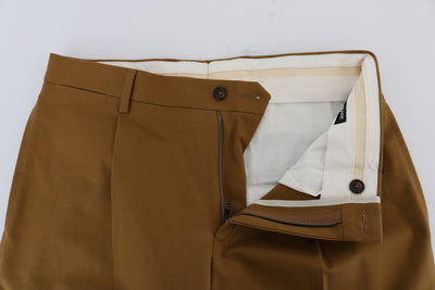 Brown Stretch Cotton Pants