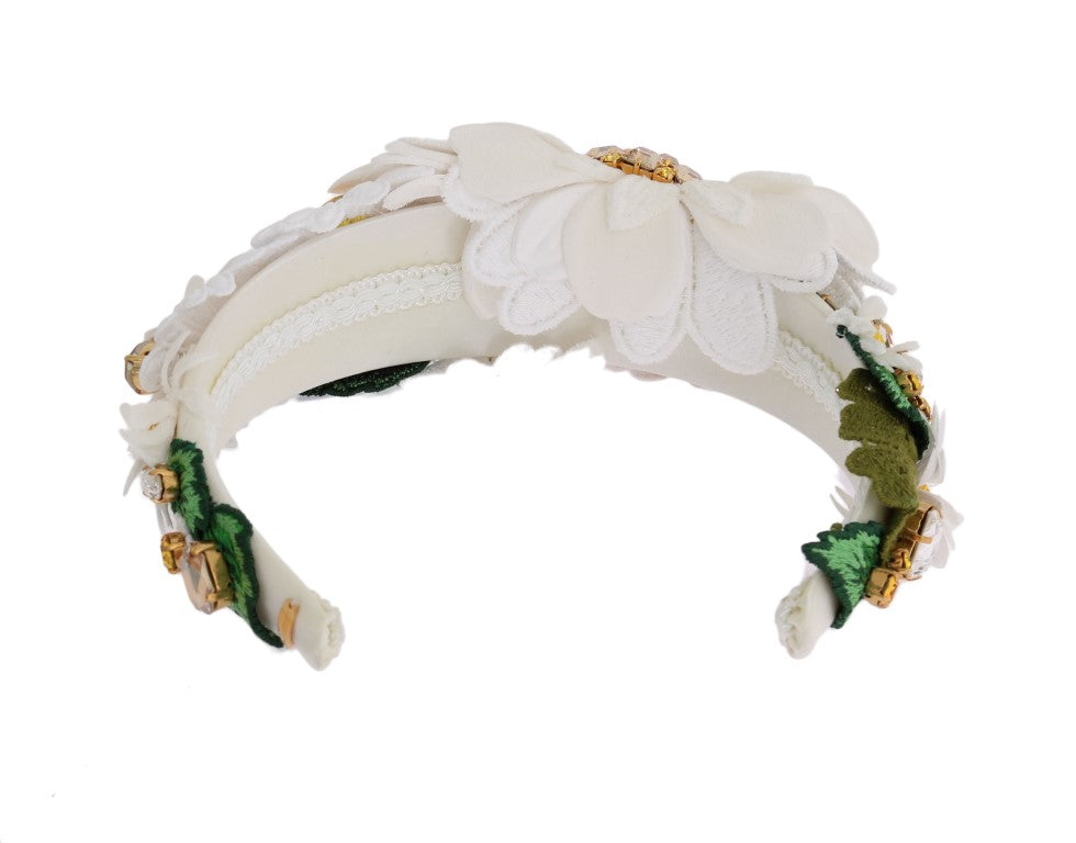 Yellow White Sunflower Crystal Headband