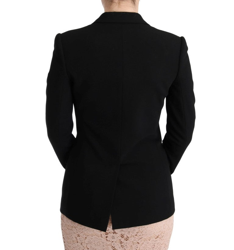 Black Floral Jacquard Slim Blazer