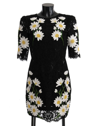 Black Floral Lace Chamomile Sicily Dress