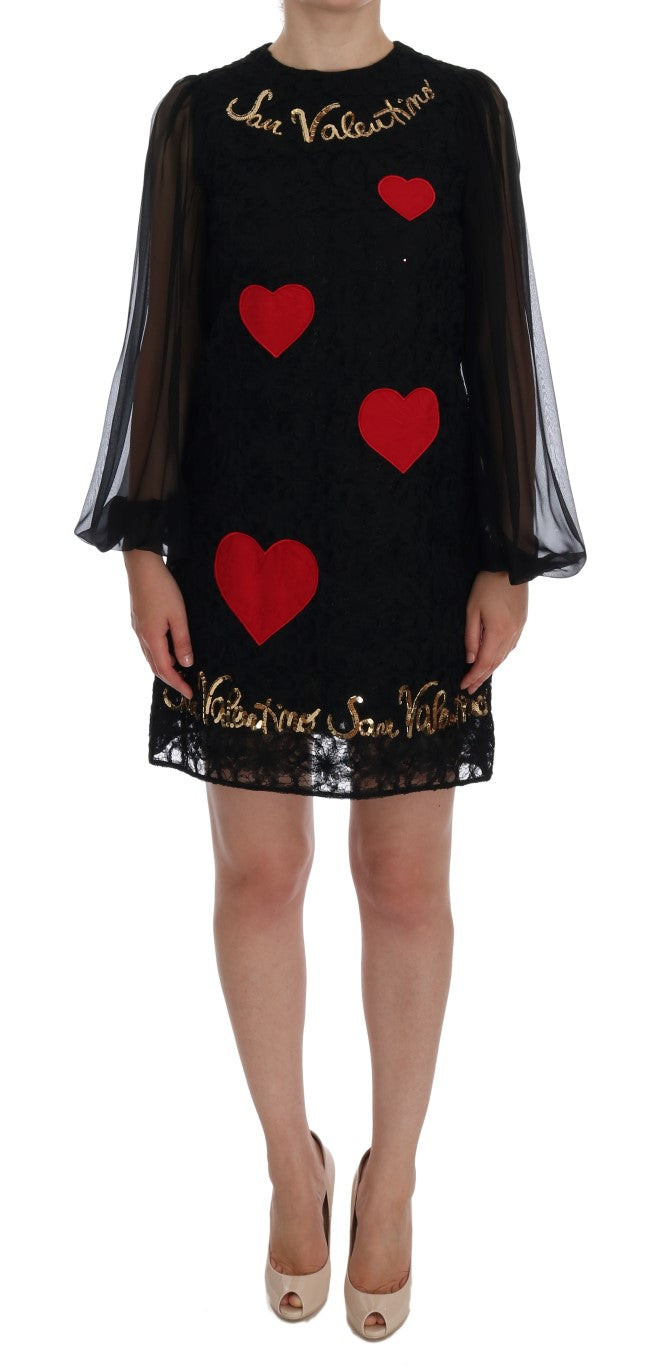 Black San Valentino Sequined Shift Dress