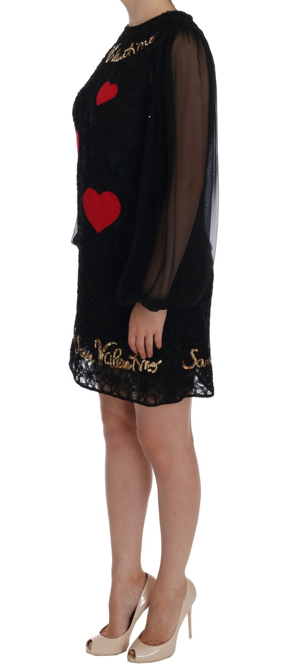 Black San Valentino Sequined Shift Dress