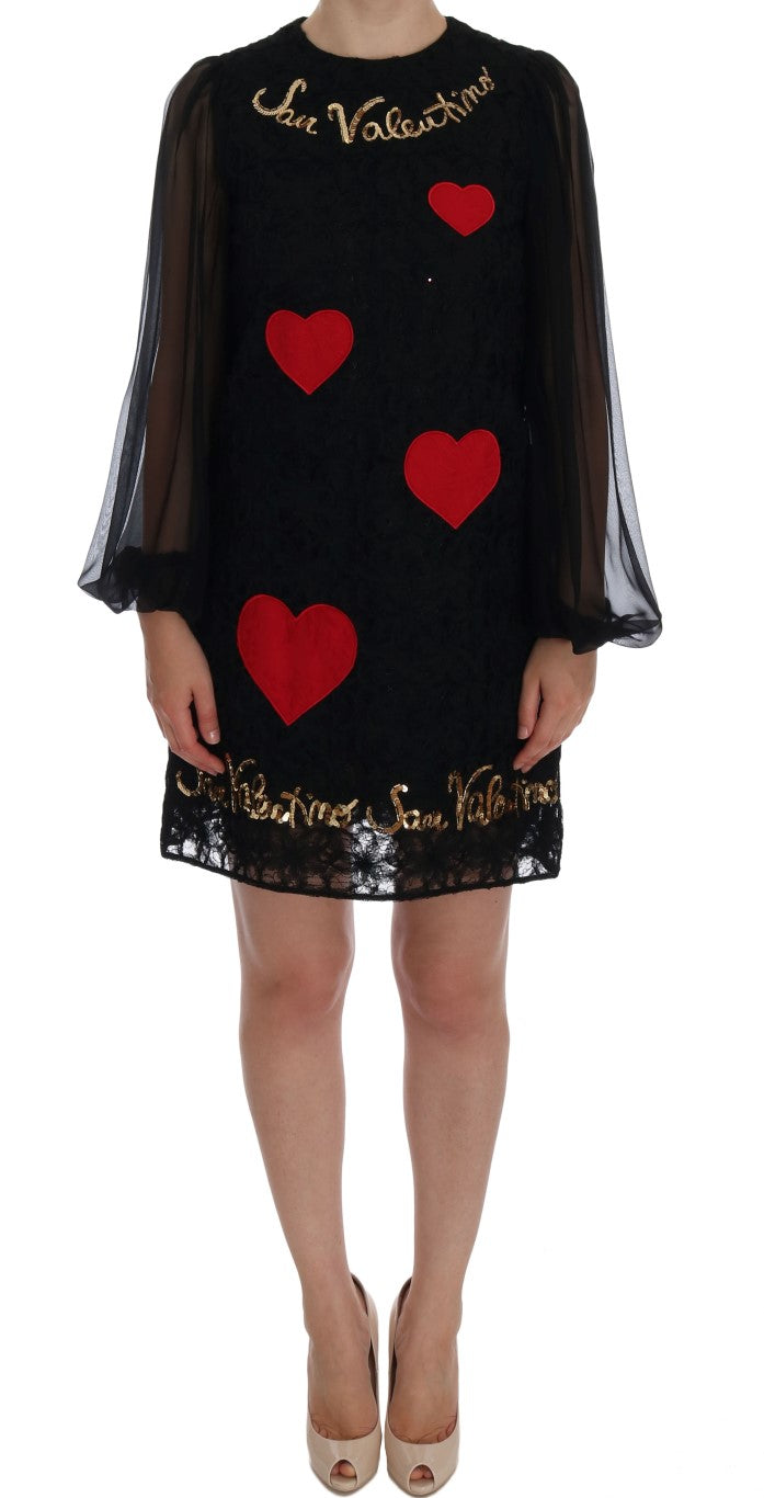 Black San Valentino Sequined Shift Dress