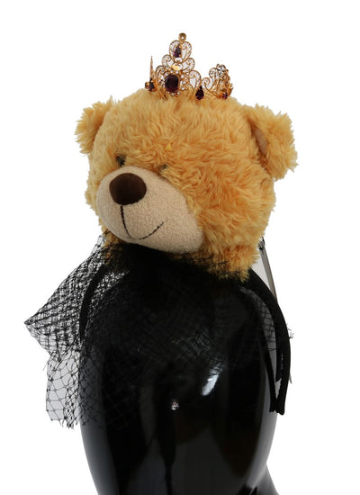 Brown Teddy Bear Gold Crystal Diadem