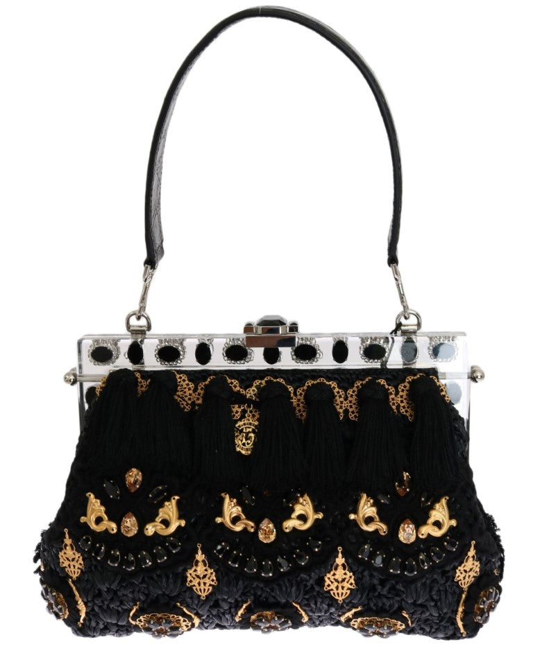 Black Tassel Gold Baroque Crystal VANDA Bag