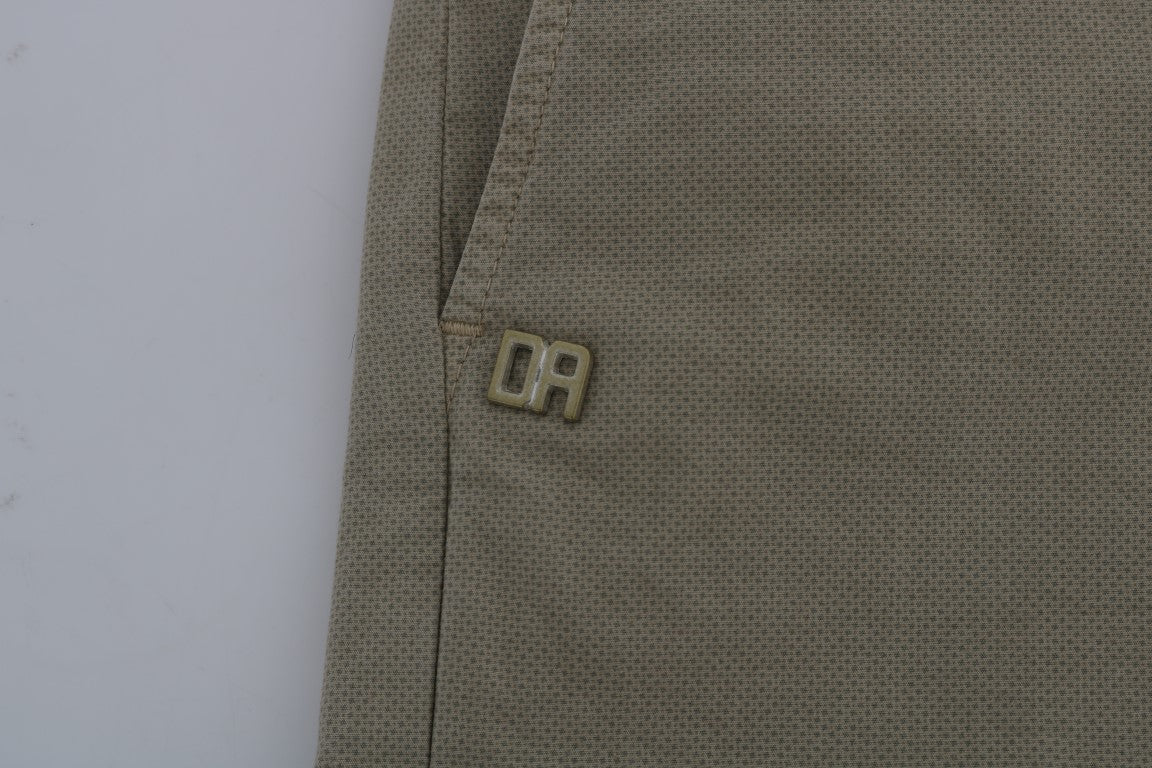 Beige Cotton Stretch Slim Fit Chinos