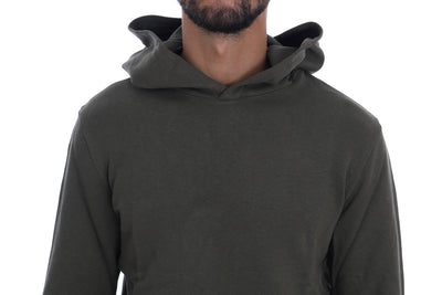 Green Pullover Hodded Cotton Sweater