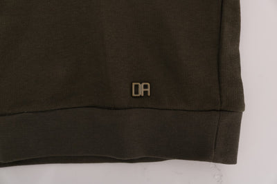 Green Pullover Hodded Cotton Sweater