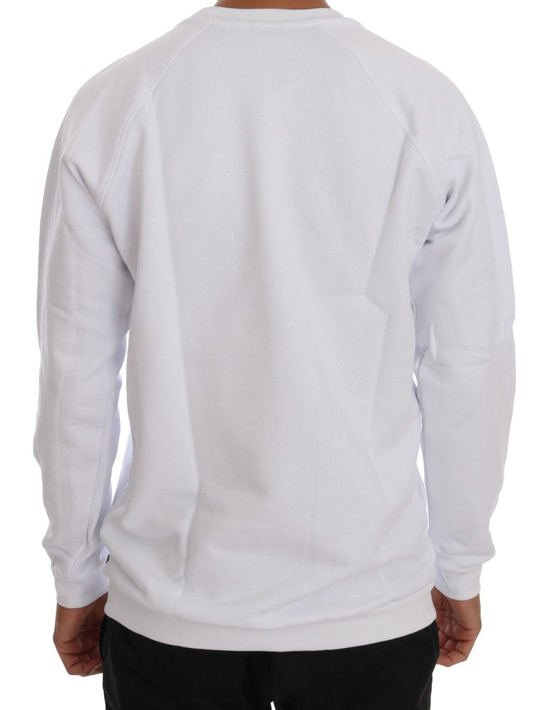 White Crewneck Cotton Sweater