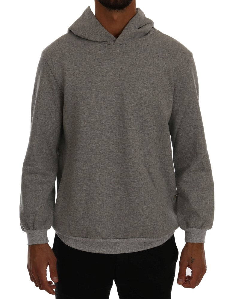 Gray Pullover Hodded Cotton Sweater